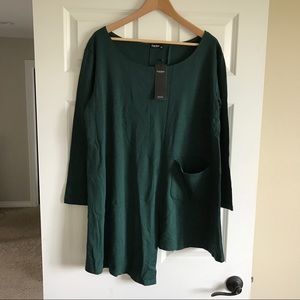 Asymmetrical Tunic Jewel Tone Green